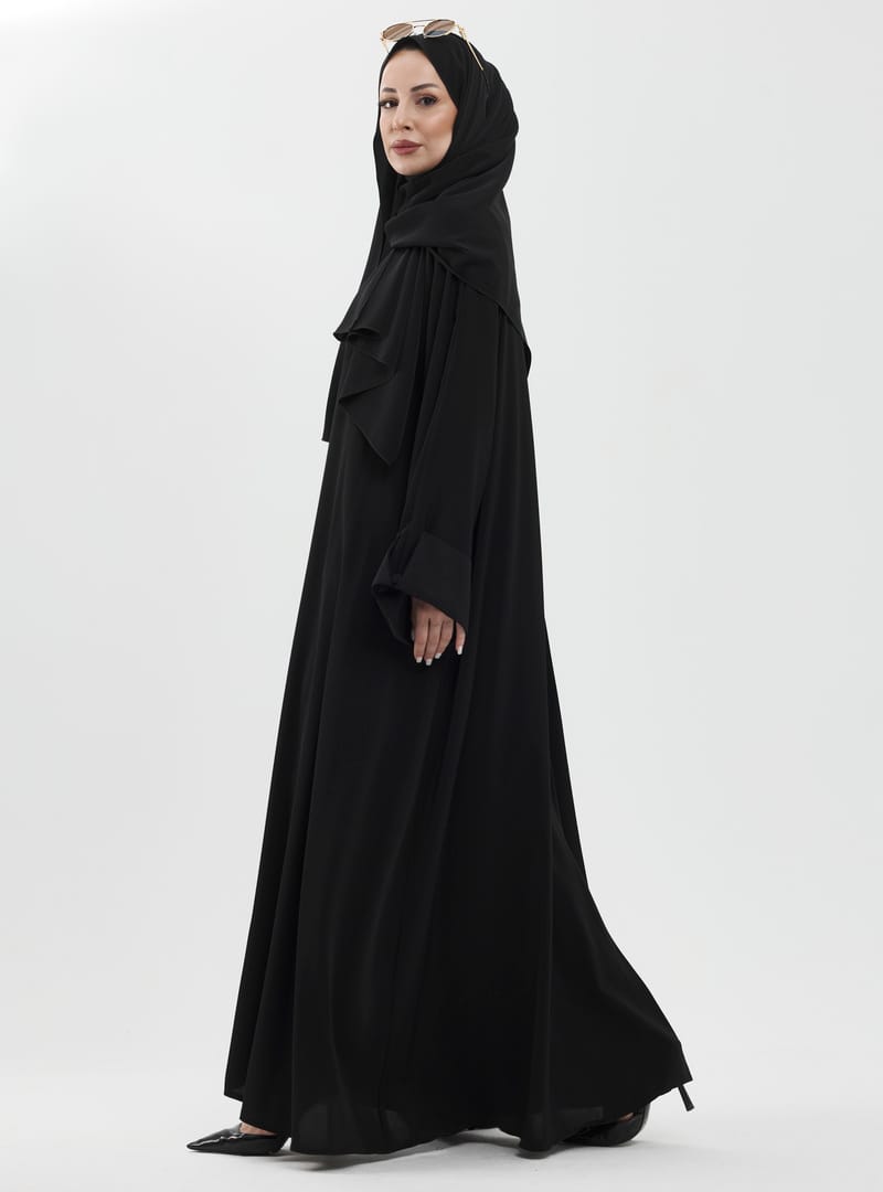 Zalina Şal Abaya Takım - Siyah siyah - Resim 2