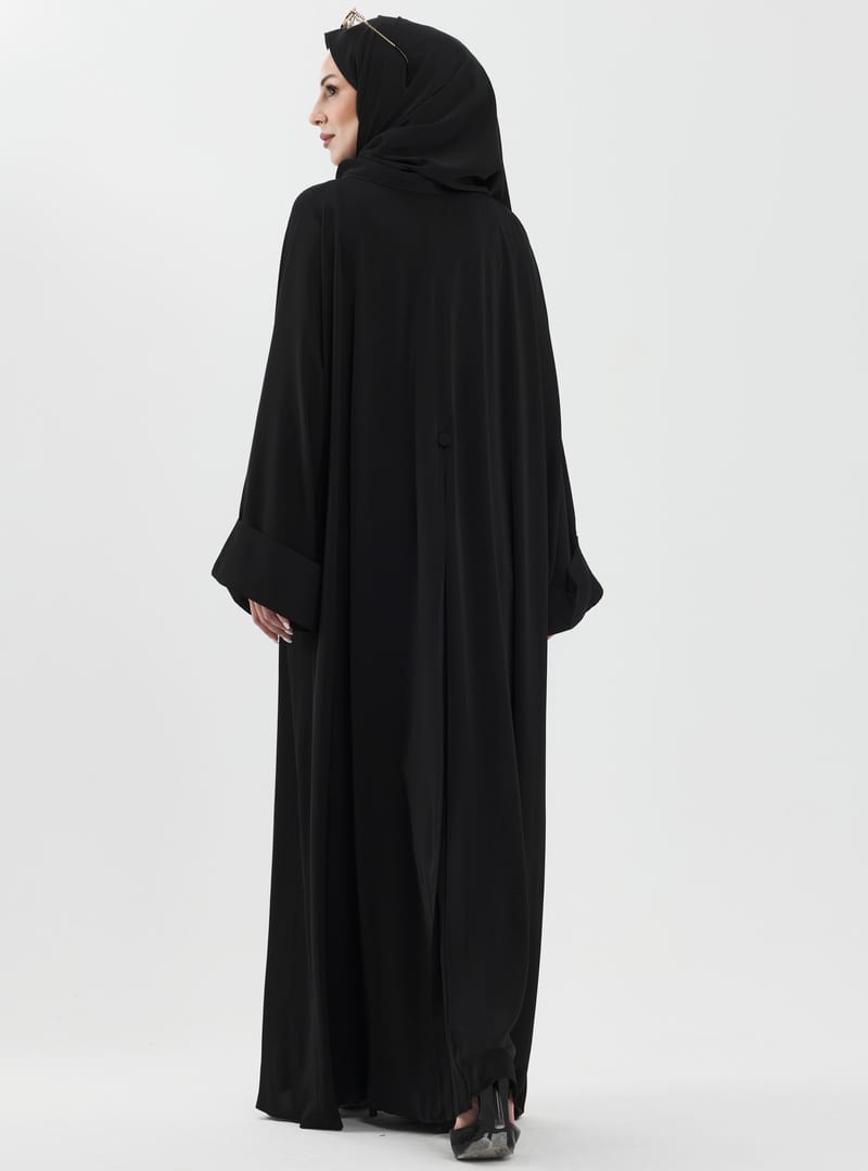 Zalina Şal Abaya Takım - Siyah siyah - Resim 3