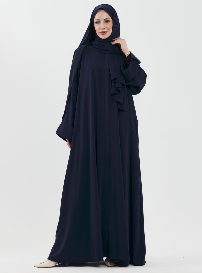 Zalina Şal Abaya Takım - Lacivert lacivert - Resim 2