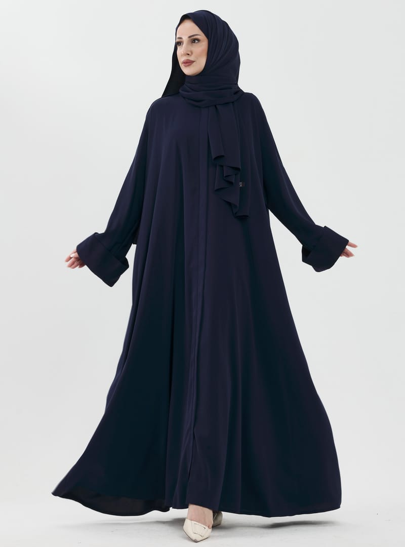 Zalina Şal Abaya Takım - Lacivert lacivert - Resim 3