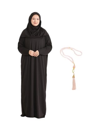 Tesettür Namaz Elbisesi Seti Kahverengi