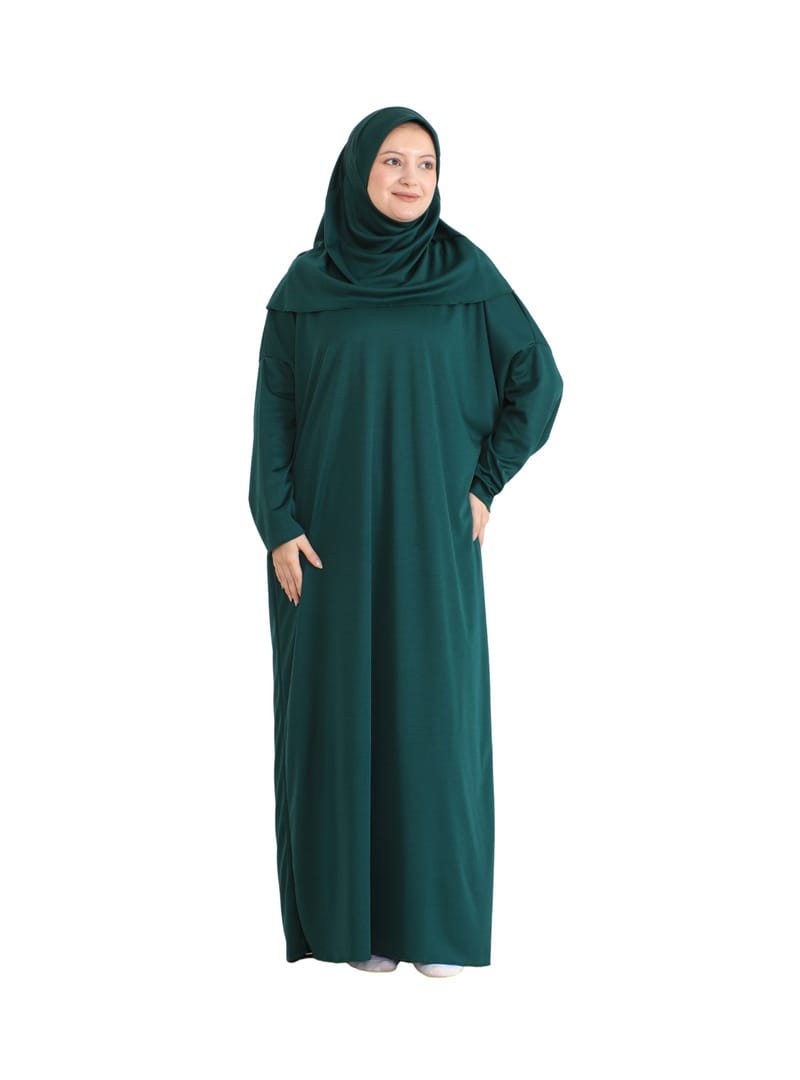 Tesettür Namaz Elbisesi Seti Zümrüt - Resim 2