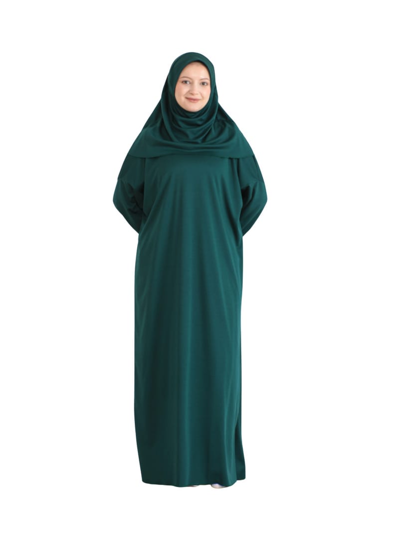 Tesettür Namaz Elbisesi Seti Zümrüt - Resim 3