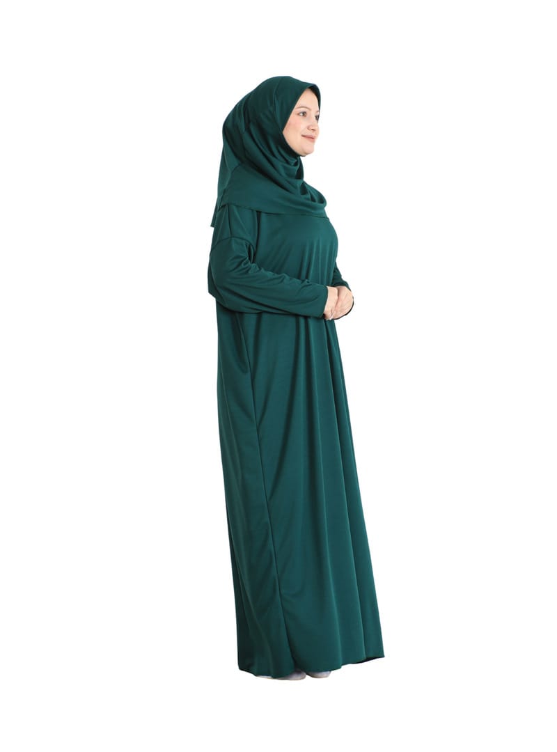 Tesettür Namaz Elbisesi Seti Zümrüt - Resim 4