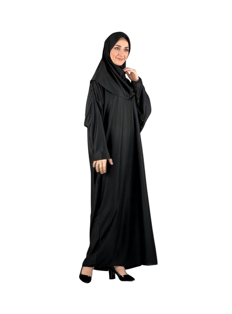 Tesettür Namaz Elbisesi Seti Black - Resim 4