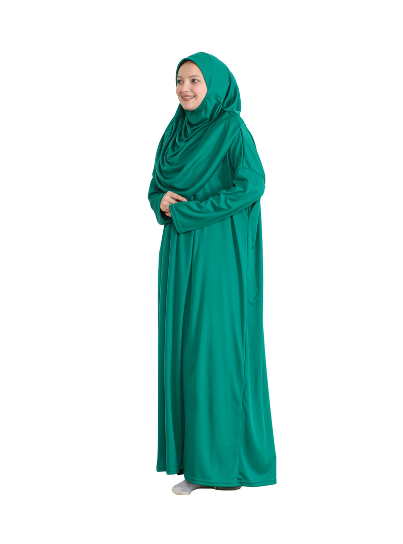 Pratik Namaz Elbisesi Çantalı Yeşil - Resim 4