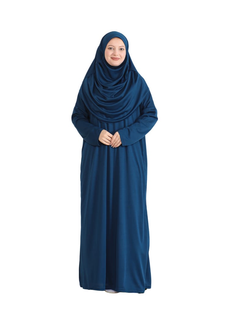 Pratik Namaz Elbisesi Çantalı Lacivert - Resim 2