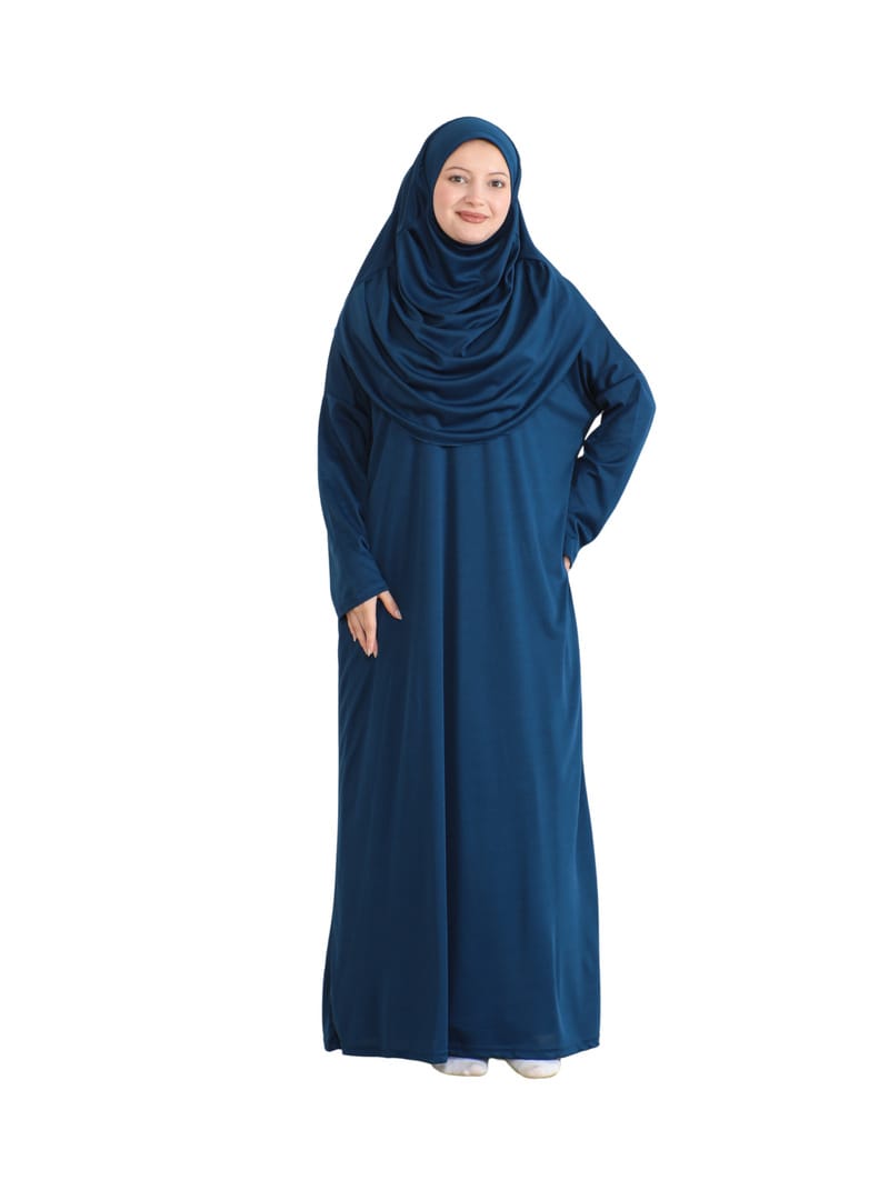 Pratik Namaz Elbisesi Çantalı Lacivert - Resim 4