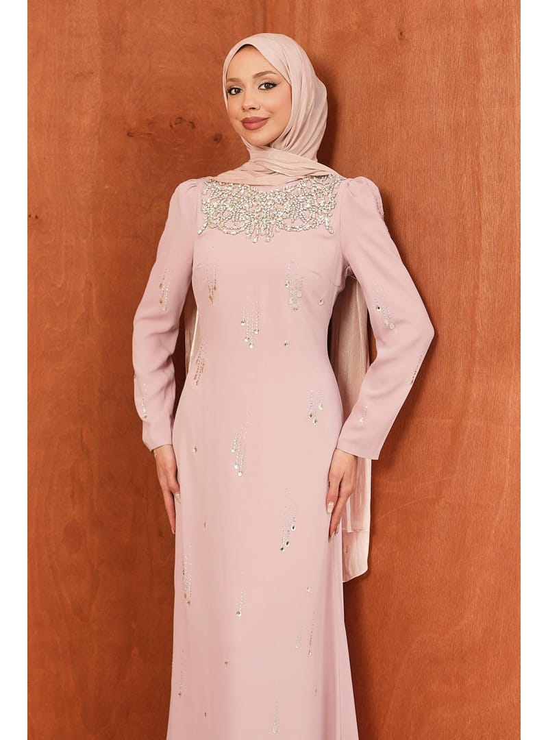 Pudra Taşlı Balık Model Abiye - Resim 2