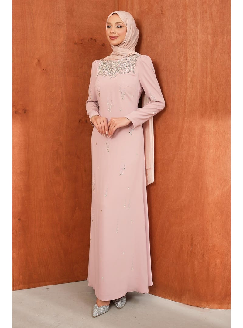Pudra Taşlı Balık Model Abiye - Resim 3
