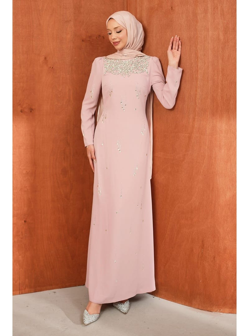 Pudra Taşlı Balık Model Abiye - Resim 4