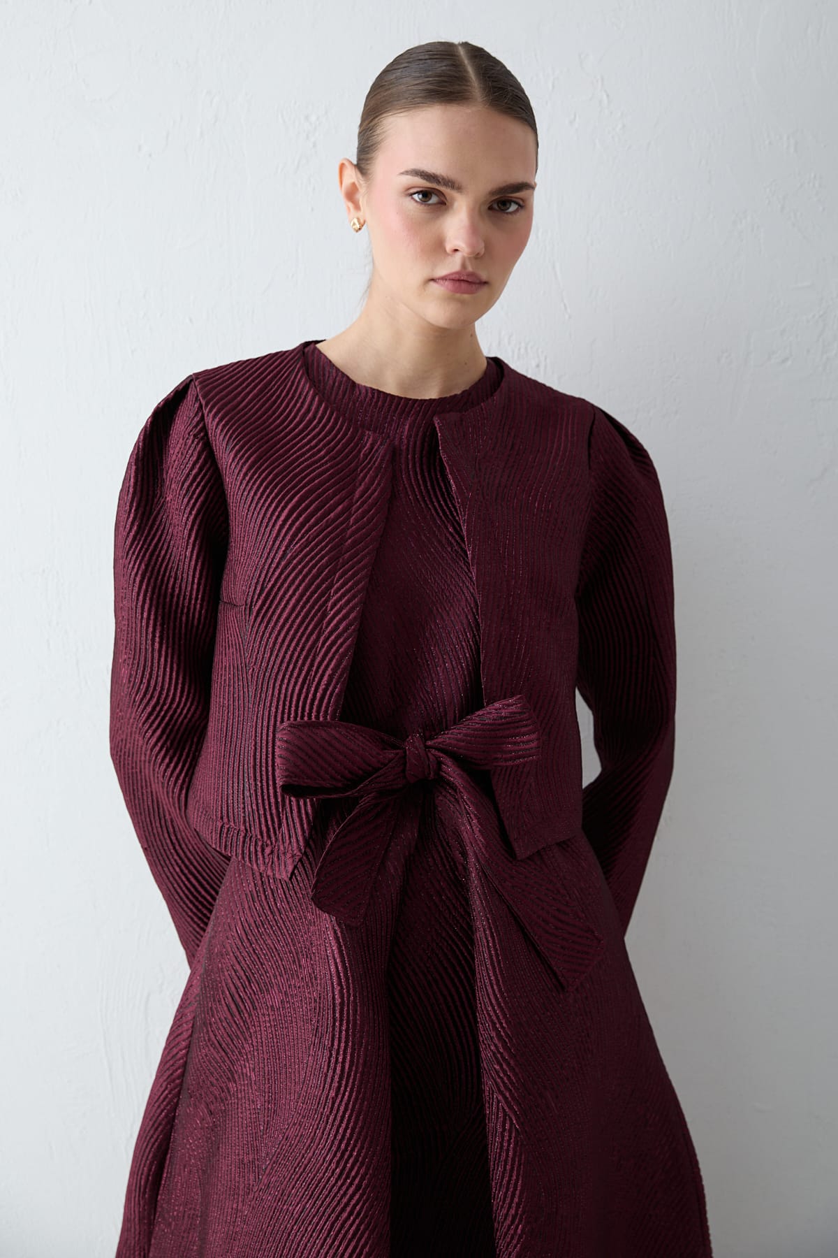 Jakar Ceket Elbise Takım 32-3810 BORDO - Resim 2