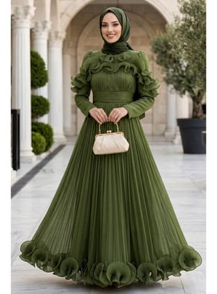 - Fırfır Detaylı Haki 55691HK