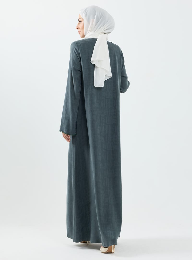 Rüveyda Cupra Taşlı Abaya Mint - 2646 Mint - Resim 2