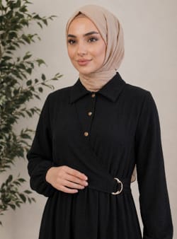 Aerobin Anvelop Elbise - Siyah - Modaefa - Resim 2