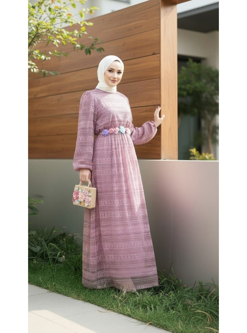 Dantelli Anne Elbise Gül Kurusu 16800 - Resim 2