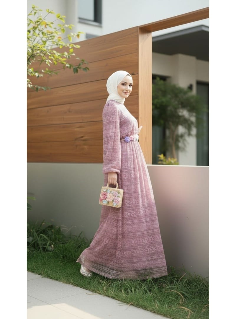 Dantelli Anne Elbise Gül Kurusu 16800 - Resim 3