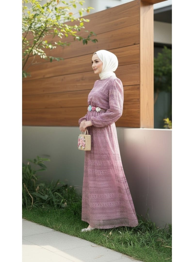 Dantelli Anne Elbise Gül Kurusu 16800 - Resim 4