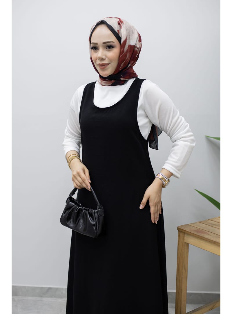 İçlikli Jile Elbise TSD260247 Siyah - Resim 2