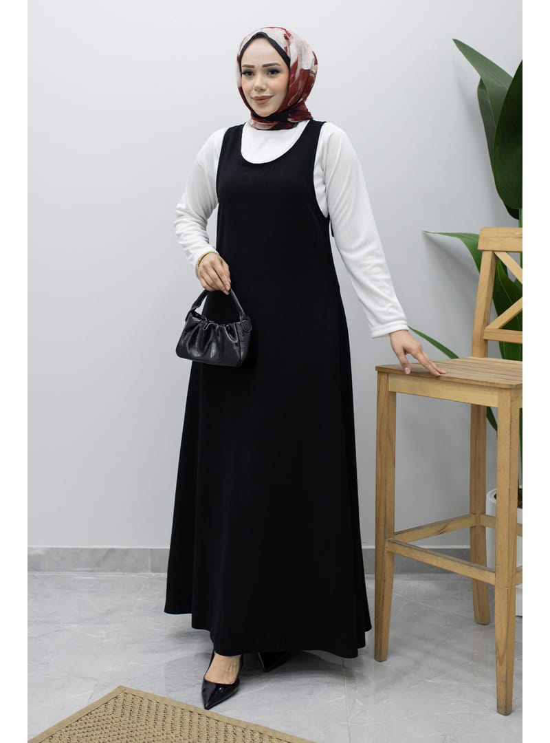 İçlikli Jile Elbise TSD260247 Siyah - Resim 3