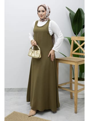 İçlikli Jile Elbise TSD260247 Haki