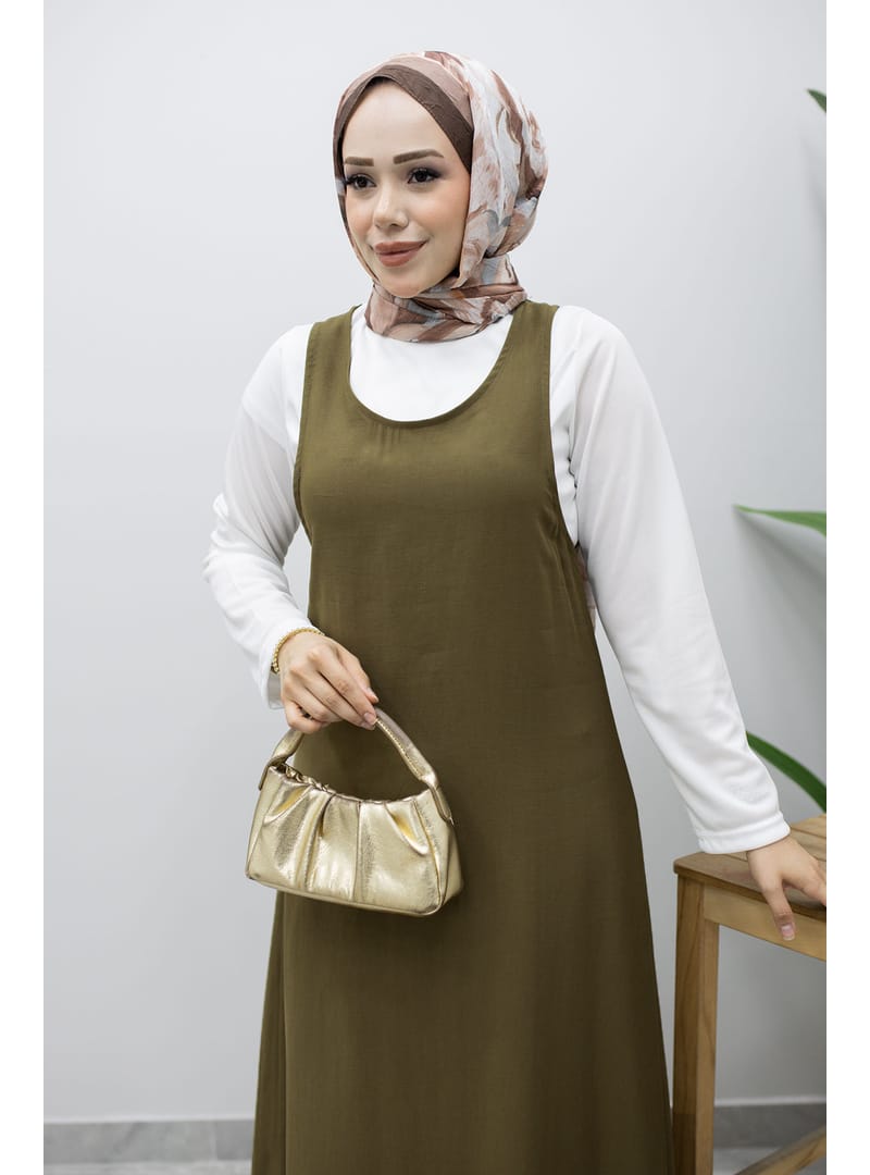 İçlikli Jile Elbise TSD260247 Haki - Resim 2