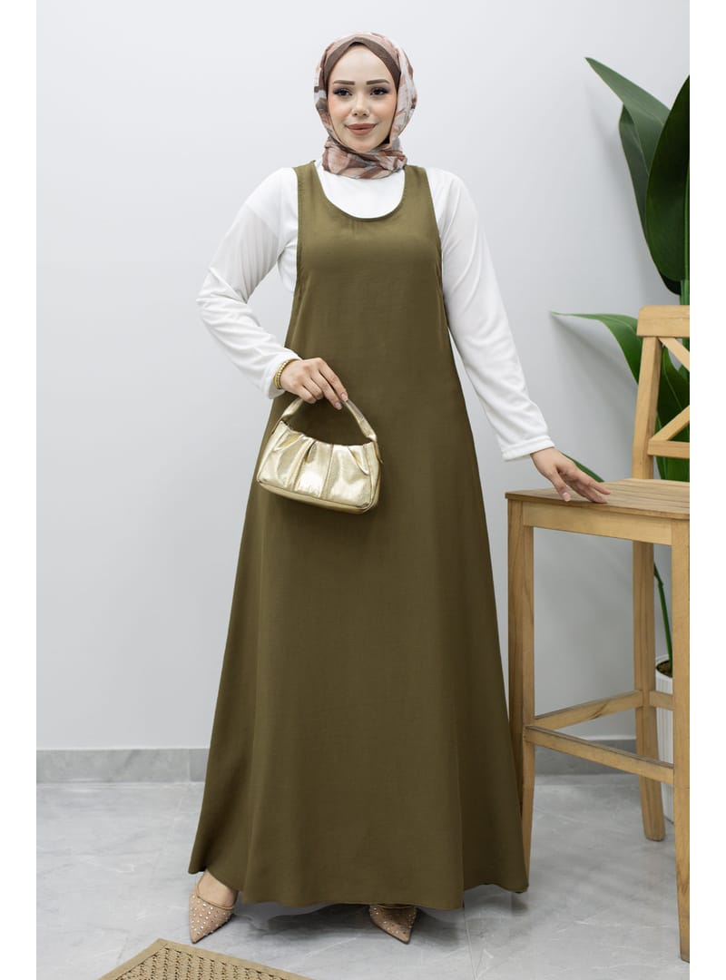 İçlikli Jile Elbise TSD260247 Haki - Resim 3
